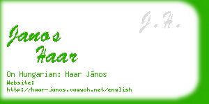 janos haar business card